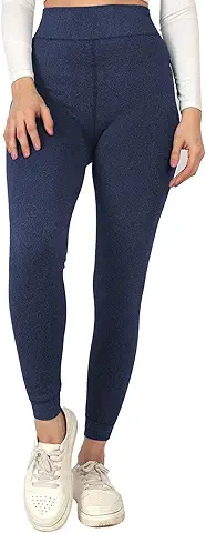 Navy Textured Full-Length Thermal Bottom