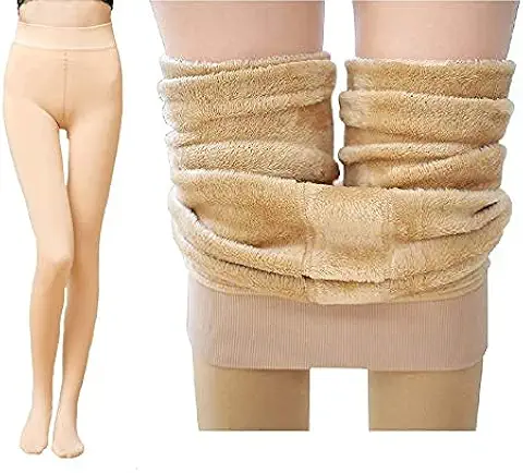 Beige Fleece-Lined Thermal Bottom