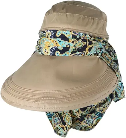 Khaki Paisley Scarf Sun Cap