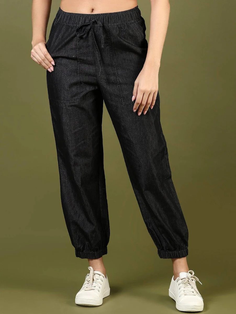 Charcoal Denim Cuffed Jogger